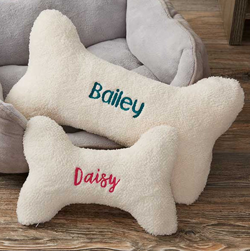 personalized bone pet pillow