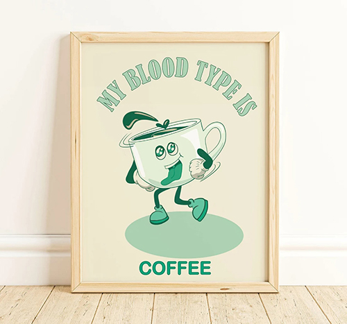 my blood type coffee sign funny gifts for coffee lovers 