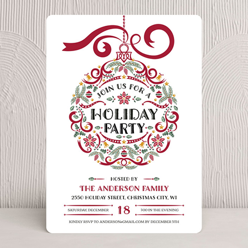 Holiday Ornament Party Invite