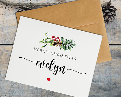 Simple Holiday Foliage Christmas Card