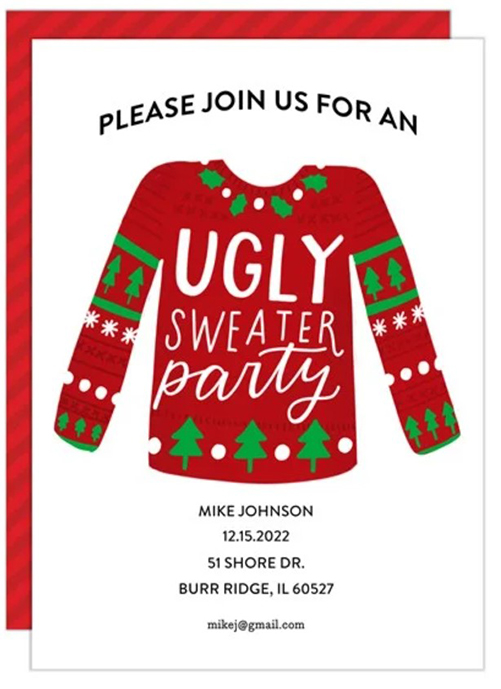 Ugly Sweater Party Invite