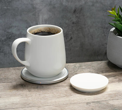 self-heating ceramic mug