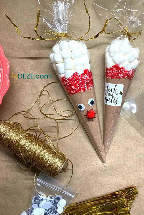 DIY Reindeer Hot Chocolate Cones