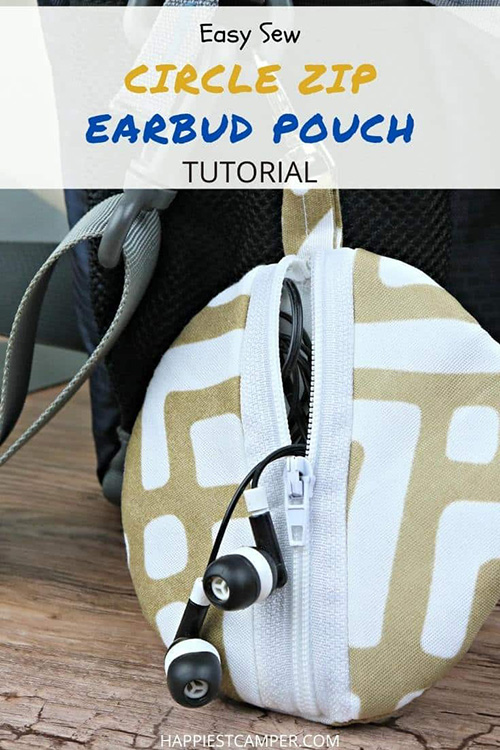 DIY Earbud Zipper Pouch
