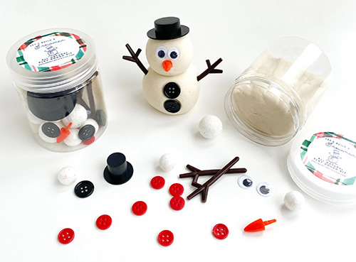 snowman playdough kit