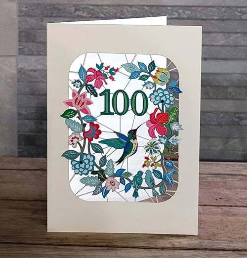 papercut 100th birthday cards