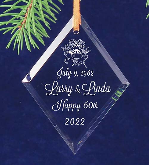60th anniversary gifts - diamond anniversary ornament