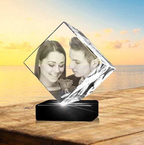 60th anniversary gifts - diamond anniversary photo crystal