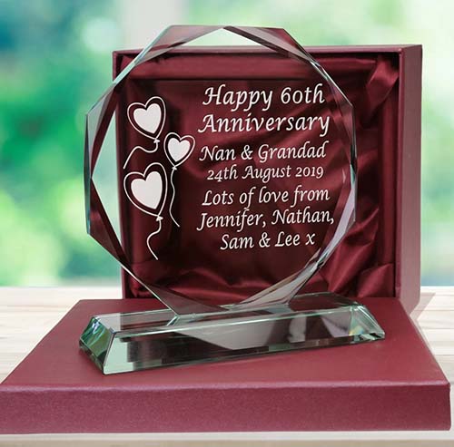 60th anniversary gifts - 60th anniversary engraved plaque