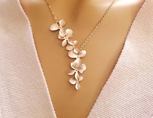 soft pink orchid necklace