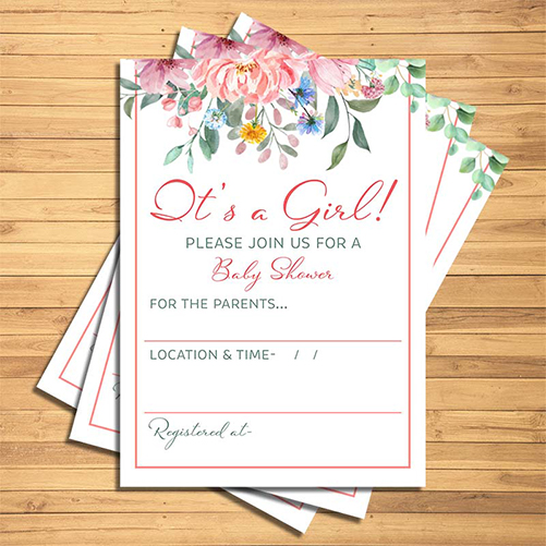 It’s a Girl! Baby Shower Printable Invitation