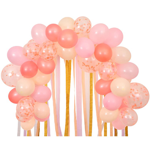 Pink Balloon & Streamer Garland