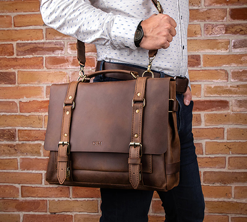 premium leather briefcase