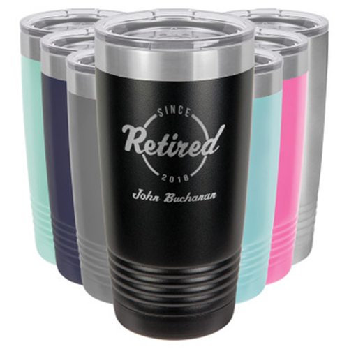 personalized retirement tumbler