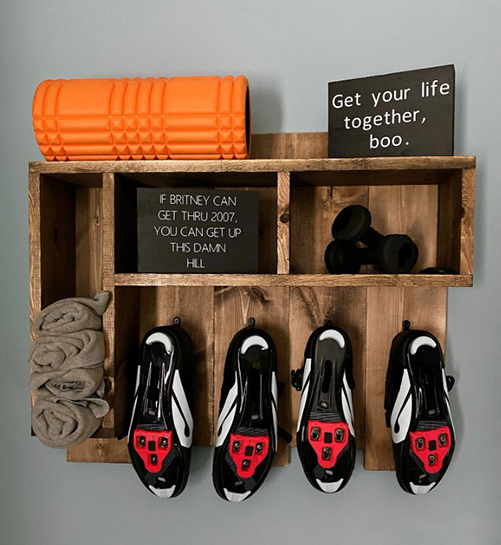 shoe, tool, and exercise shelf