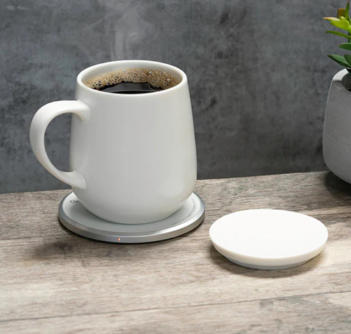 self-heating ceramic mug