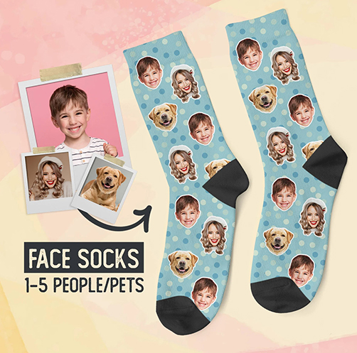 Custom Photo Socks - 26th anniversary gifts