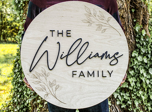 Round Family Name Sign