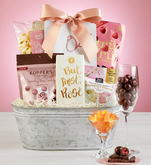 Girl's Night Rose Gift Basket