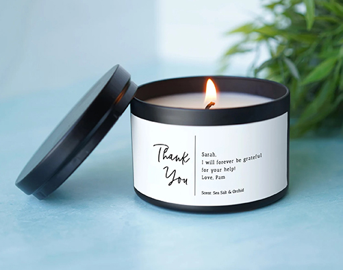 Personalized Thank You Candle