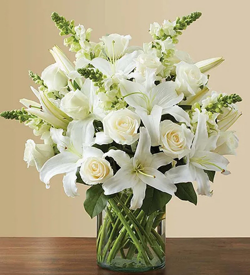 Classic All White Flower Bouquet