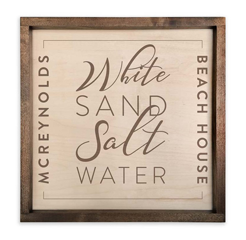 White Sand, Salt Water Personalized Sign
