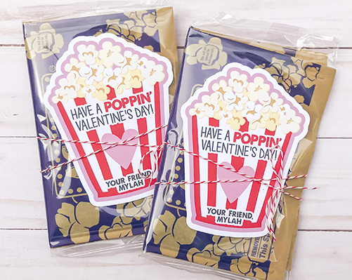 POP POP Personalized Card & Popcorn- diy valentine's day gifts