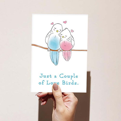 Printable Just a Couple of Love Birds Card