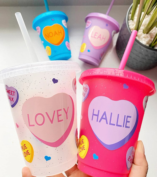 Custom Candy Heart Tumbler