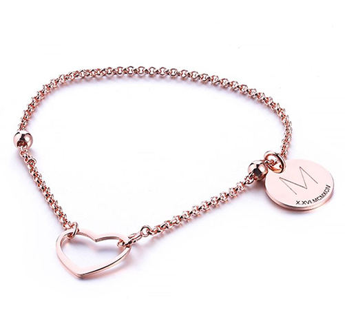 Personalized Heart Bracelet