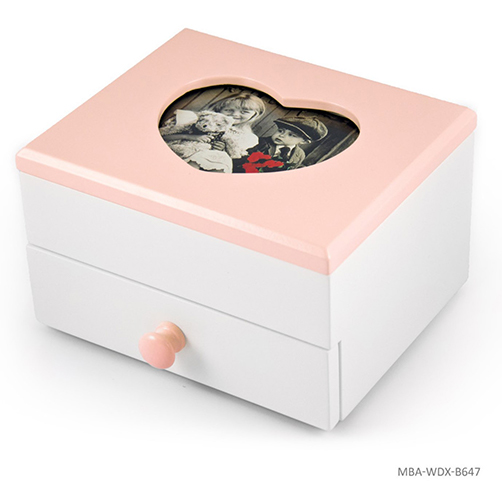 Pink Heart Frame Musical Jewelry Box