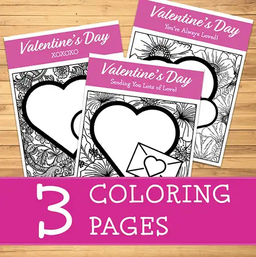 Valentine's Day Printable Activities - Floral Coloring Pages