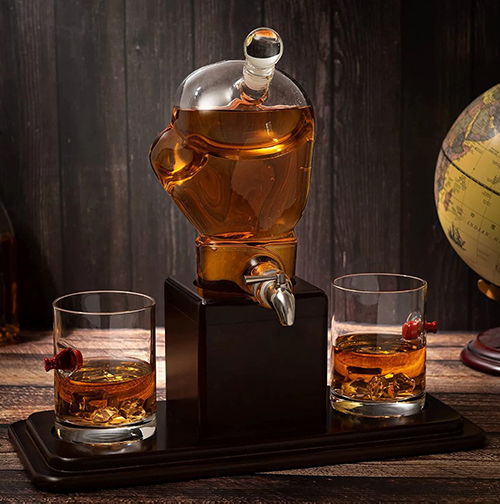 Boxing Glove Whiskey Decanter Set