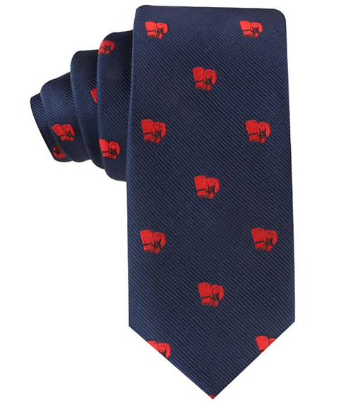 Navy & Red Boxing Glove Tie