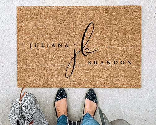 engagement gifts - Custom Couple's Doormat