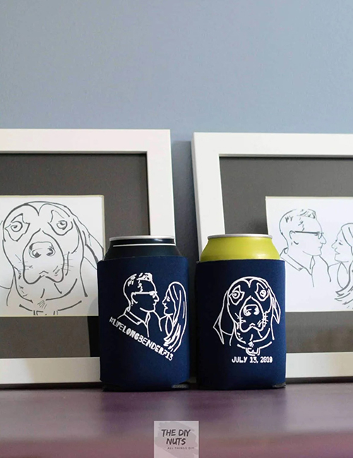 DIY Personalized Wedding Koozies