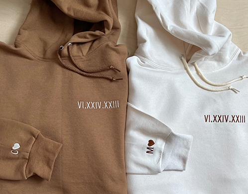 Embroidered Roman Numeral Hoodies