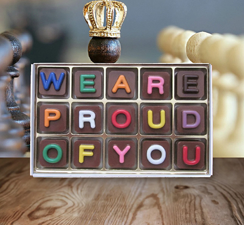 girlfriend graduation gifts-We Are Proud of You Chocolates