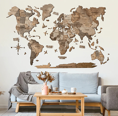 Wooden Wall Maps