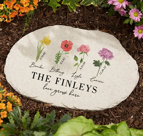 personalized mother's day gift-Floral Garden Stones