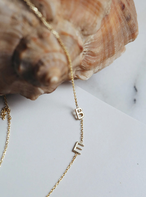 Minimalistic Tiny Initial Necklace - personalized mother's day gift
