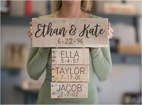 personalized mother's day gift-Wooden Family Sign