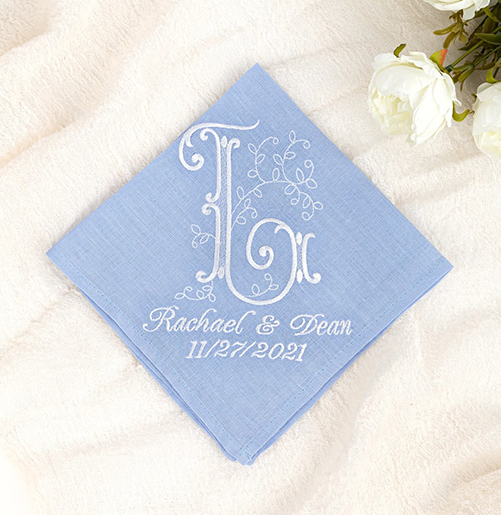Custom Something Blue Handkerchief
