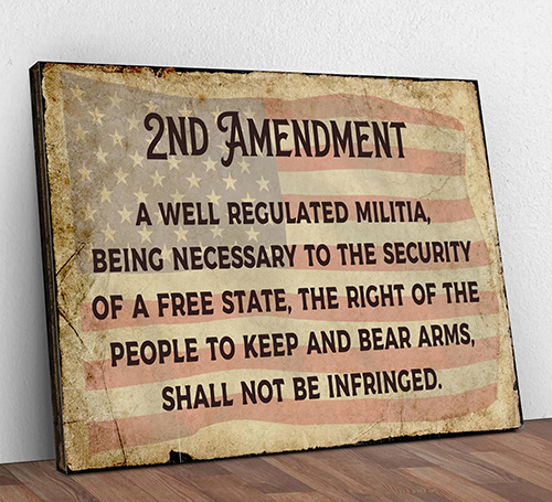2nd Amendment Engraved Wall Hanging