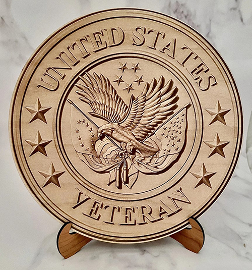 Gifts for veterans -Laser Engraved Wall Emblem