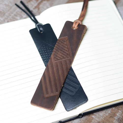 Gifts for veterans -Leather Flag Bookmark