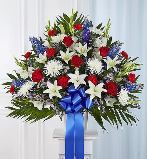 Red, White and Blue Standing Basket