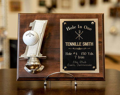 Engraved #1 Golf ball Display Plaque