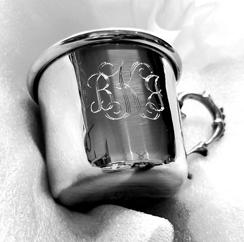 Engraved Pewter Baby Cup