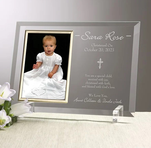 Engraved ‘Christened with Faith’ Frame